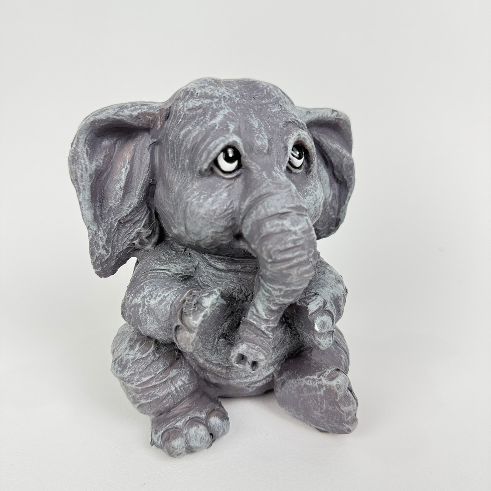 Little Elephant Resin Statue - Ideal for Nursery/Desk,‎ Adorable Animal Ornament